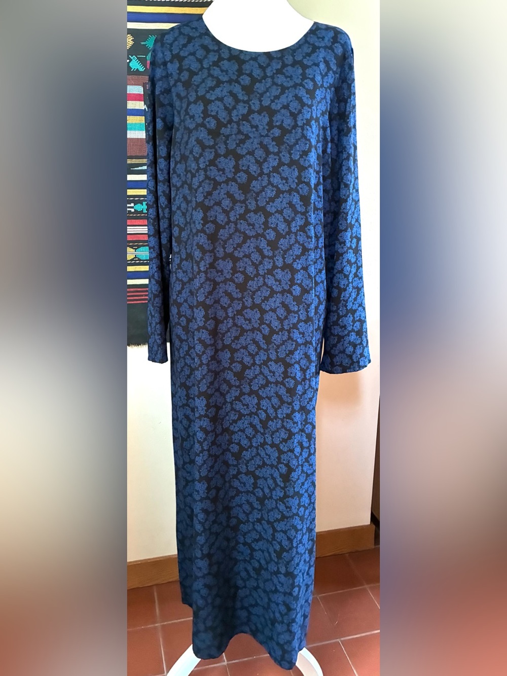 Elizabeth and James Black Dress with Blue Floral Print